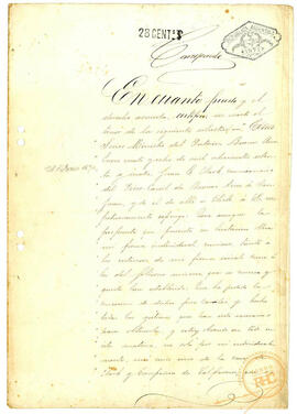Escrito de Juan E Clark, concesionario del Ferrocarril Buenos Aires a Chile sobre garantías de co...
